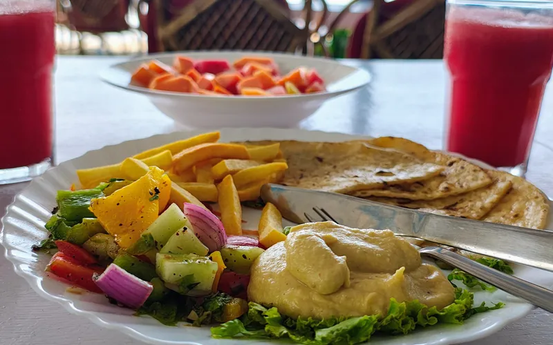 Sattvic vegetarian food at Purnam Yogashala Goa